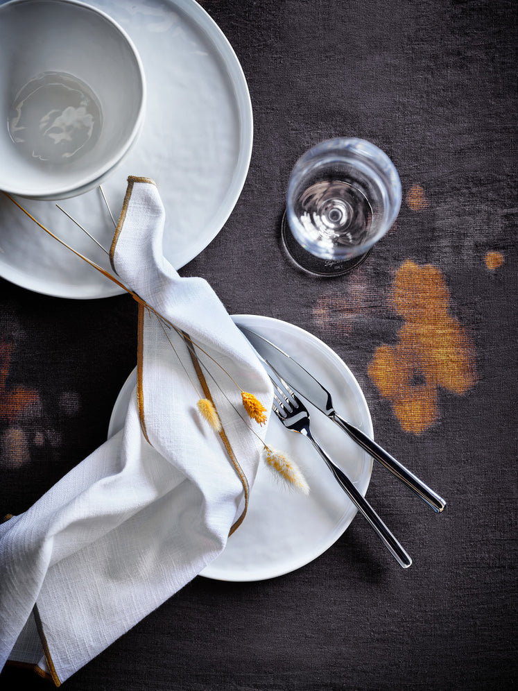JEHROSE | Mercer Merrow Stitch Savanna Yellow Organic Cotton Napkin