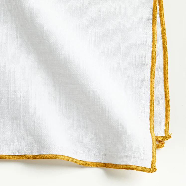 JEHROSE | Mercer Merrow Stitch Savanna Yellow Organic Cotton Napkin