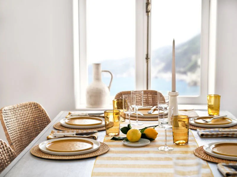 JEHROSE | Merrow Stitch Yellow Stripe Napkin