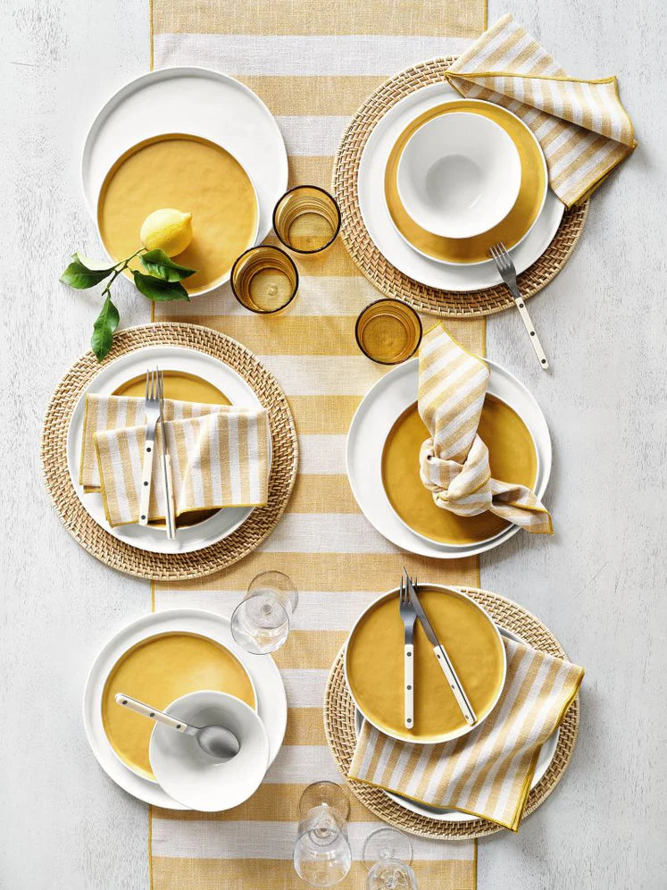 JEHROSE | Merrow Stitch Yellow Stripe Napkin