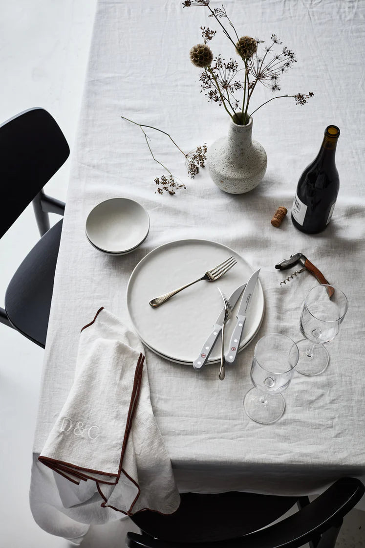 JEHROSE | Mercer Merrow Stitch Cider Burgundy Organic Cotton Napkin