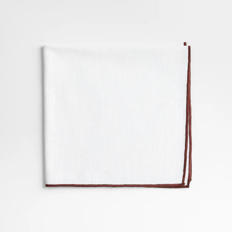 JEHROSE | Mercer Merrow Stitch Cider Burgundy Organic Cotton Napkin