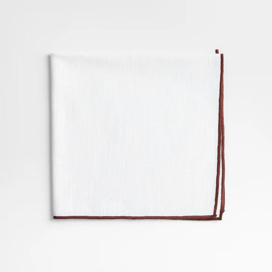 JEHROSE | Mercer Merrow Stitch Cider Burgundy Organic Cotton Napkin