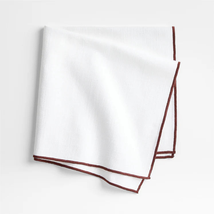 JEHROSE | Mercer Merrow Stitch Cider Burgundy Organic Cotton Napkin