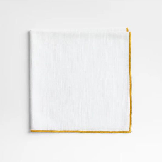 JEHROSE | Mercer Merrow Stitch Savanna Yellow Organic Cotton Napkin