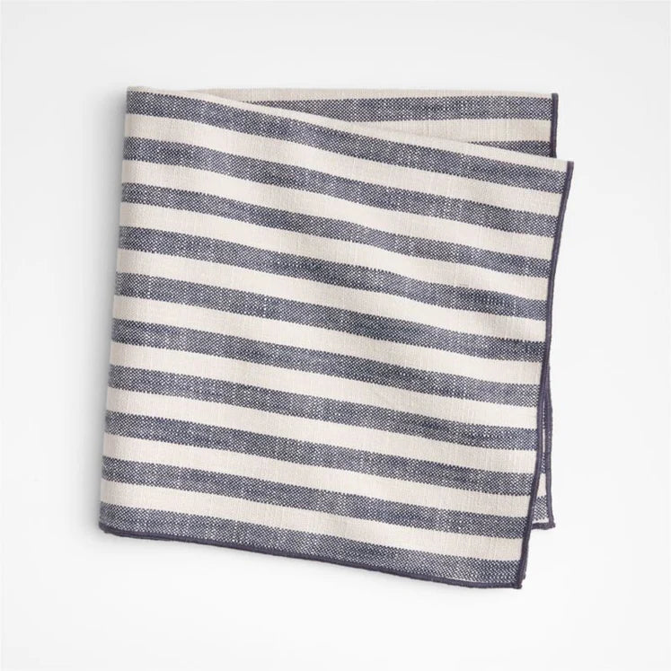 JEHROSE | Merrow Stitch Navy Blue Stripe Napkin