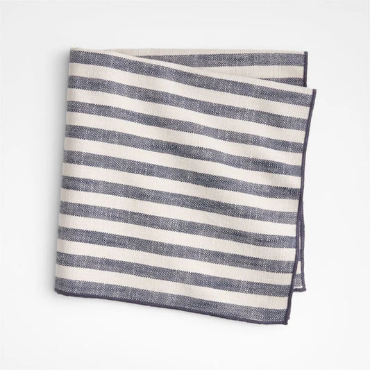 JEHROSE | Merrow Stitch Navy Blue Stripe Napkin
